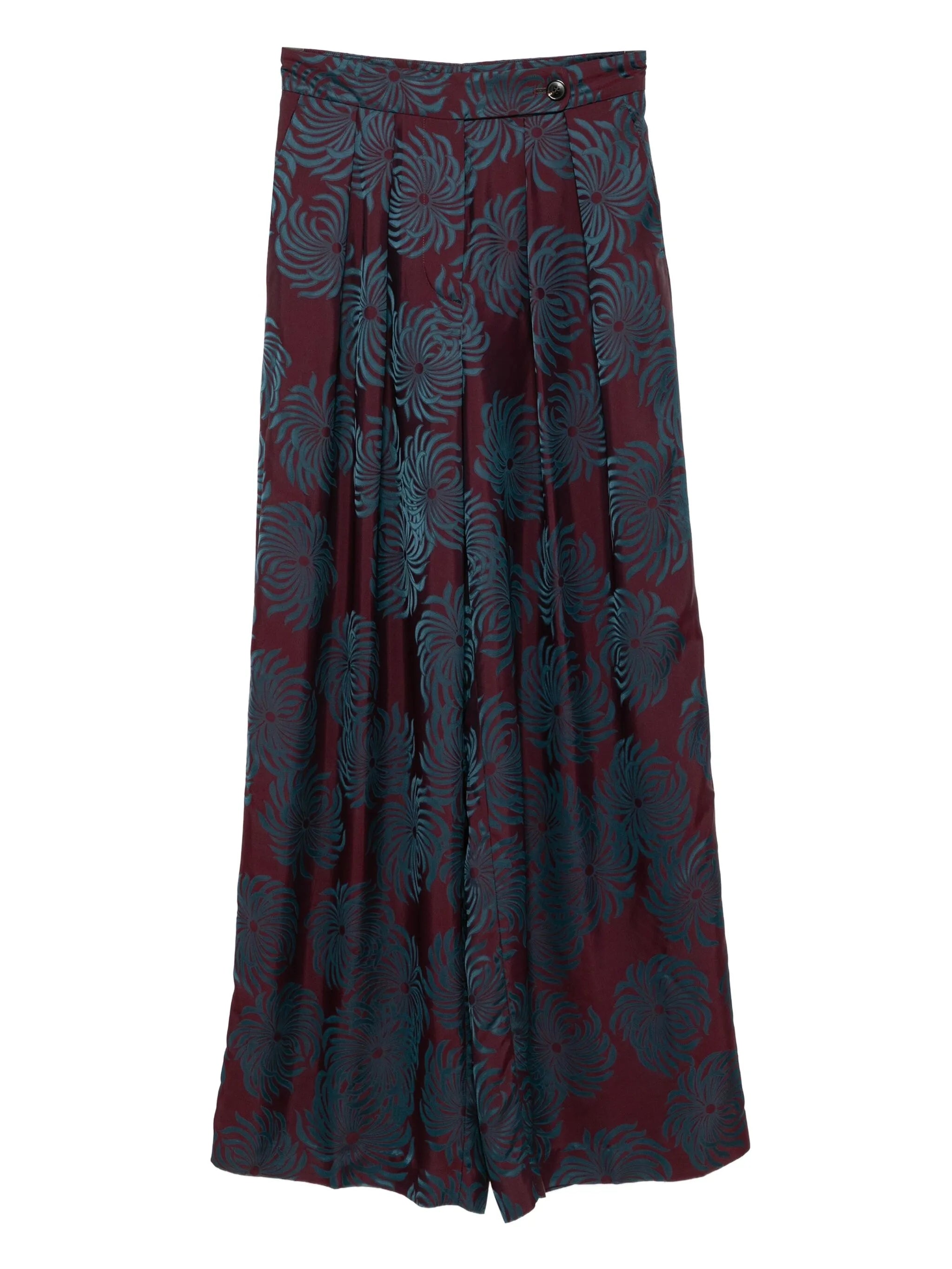 floral-print trousers