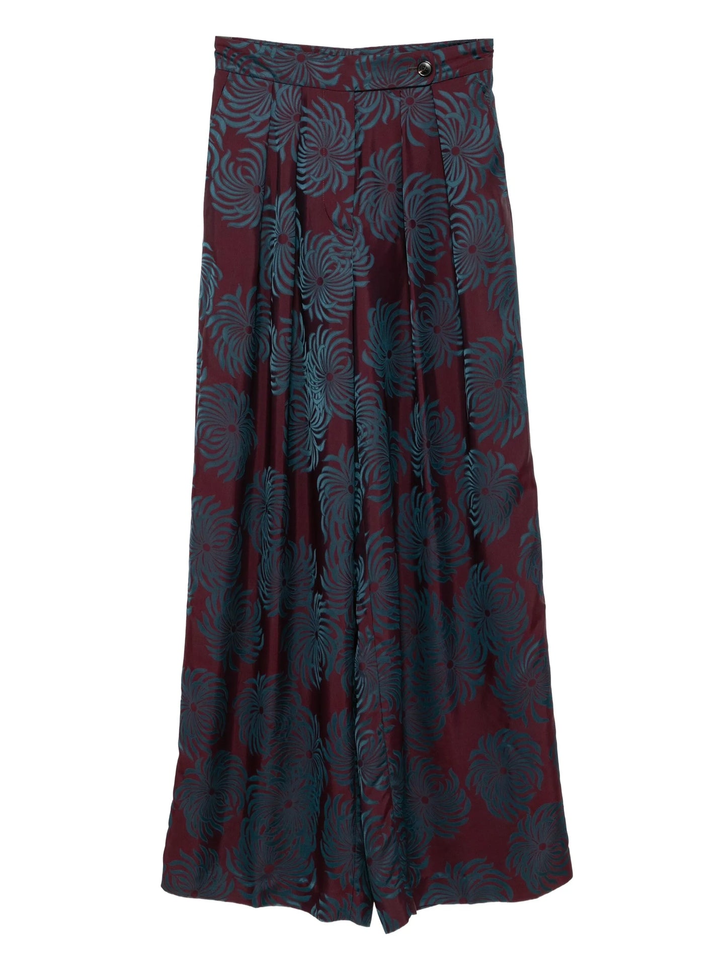 floral-print trousers