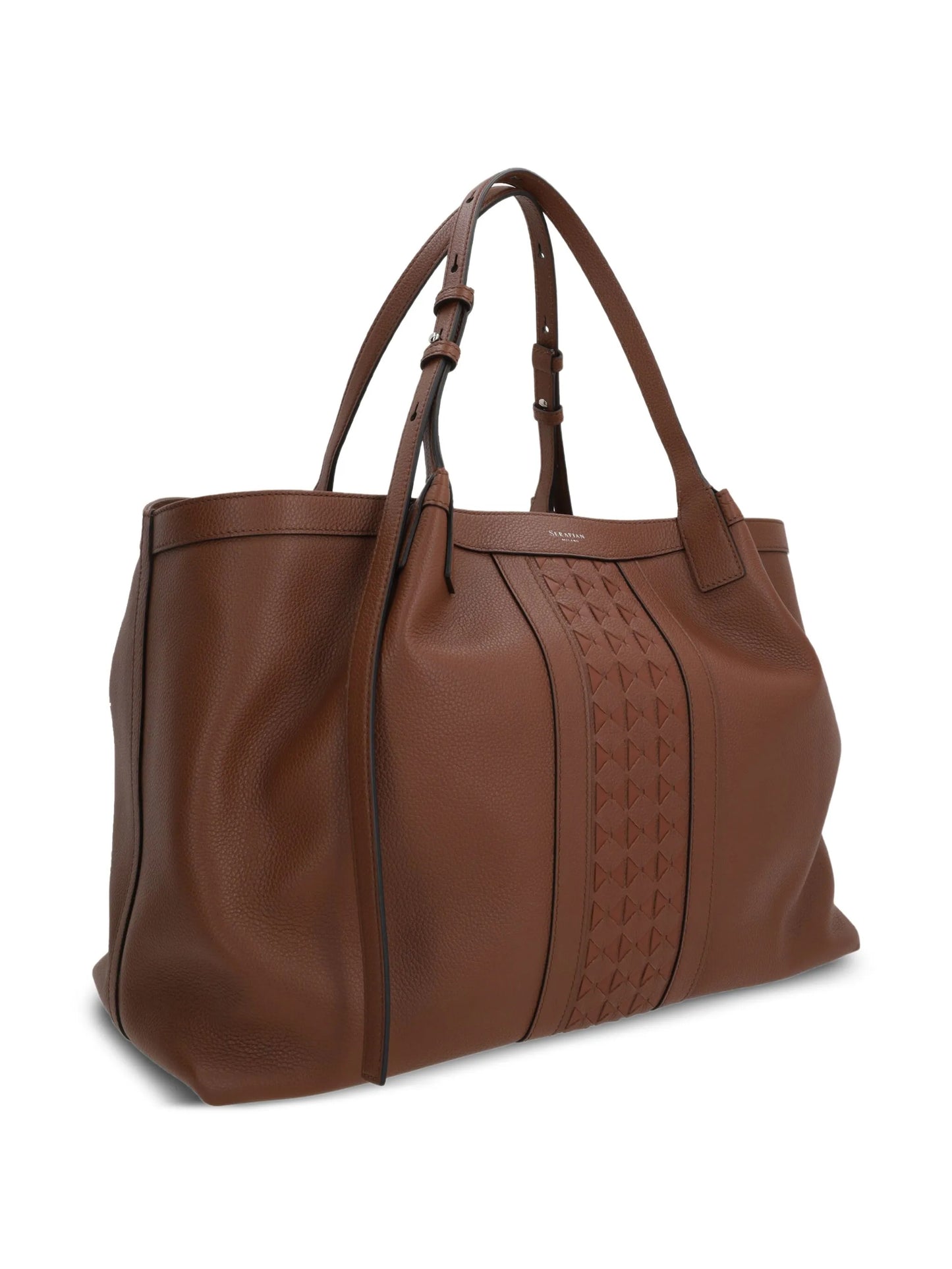 diamond-panel tote bag