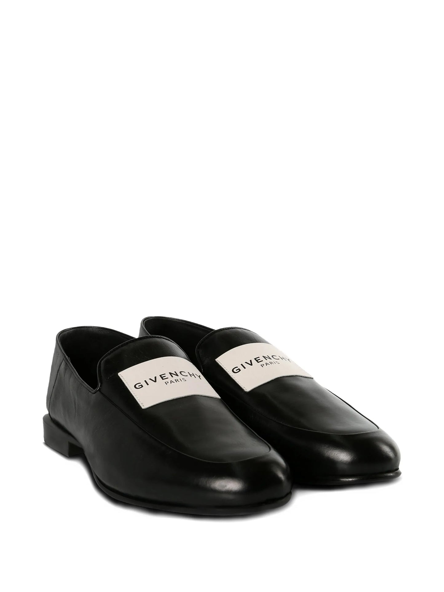 logo-label leather loafers