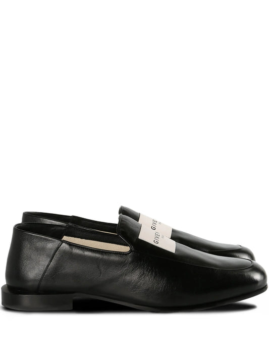 logo-label leather loafers
