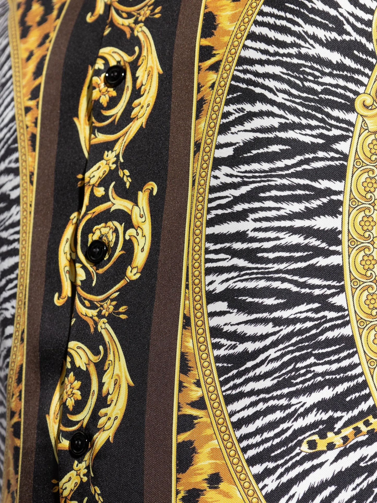 tiger leopard baroque-print shirt