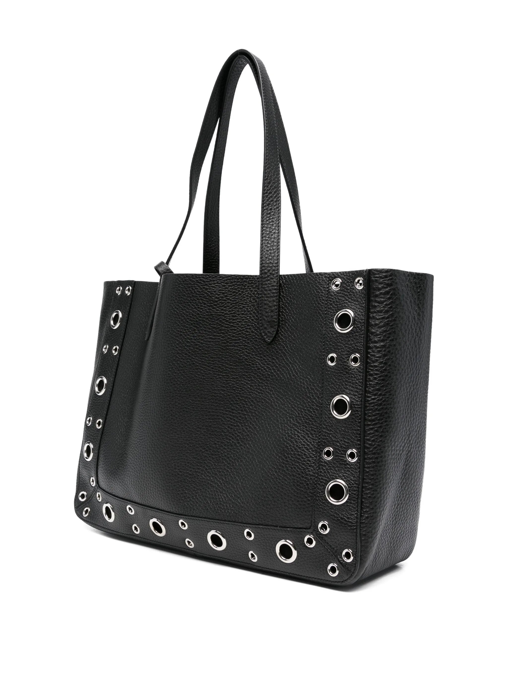 studded leather tote bag