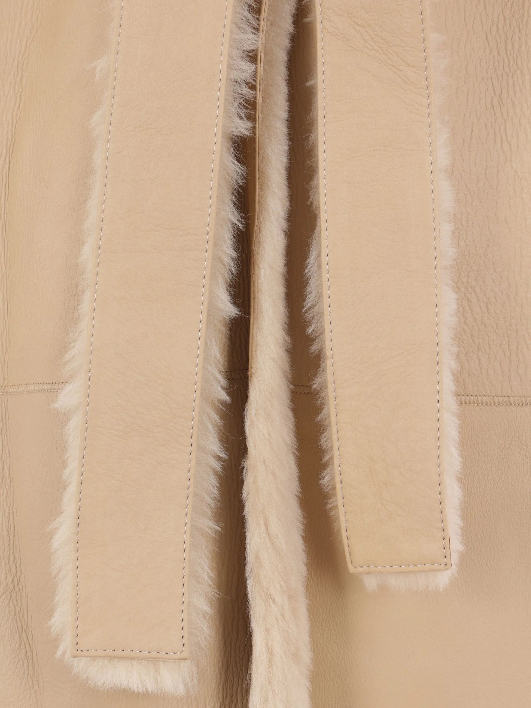belted shearling coat