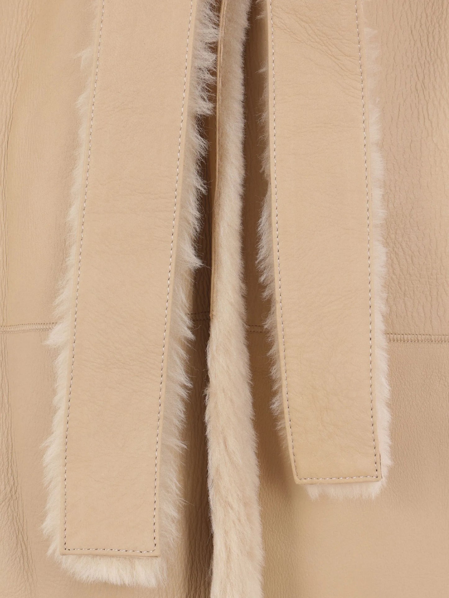 belted shearling coat