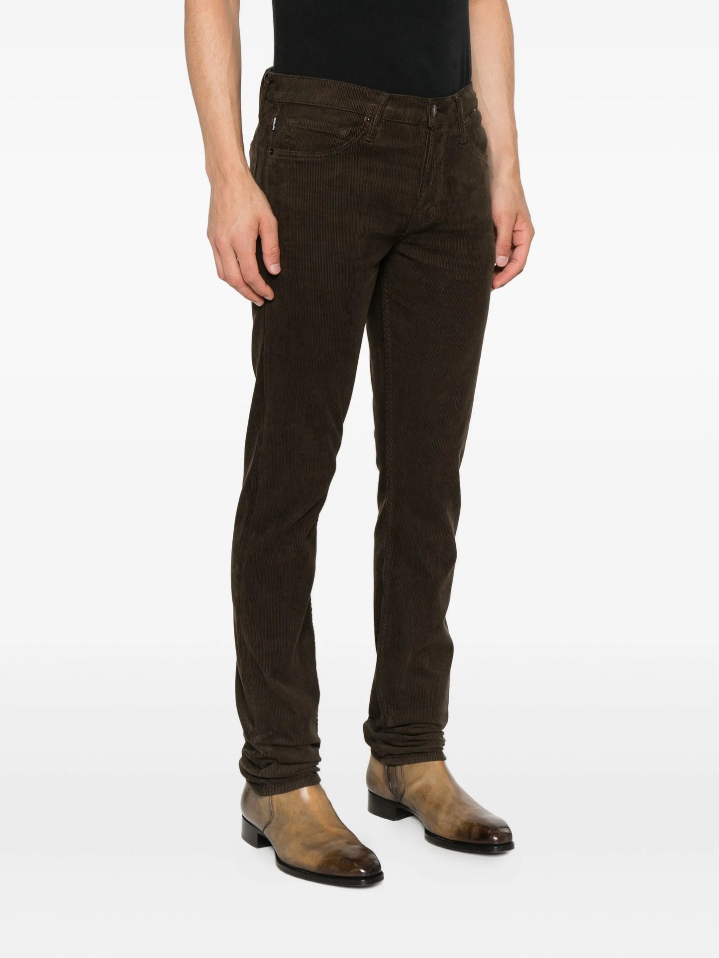 slim-fit corduroy trousers