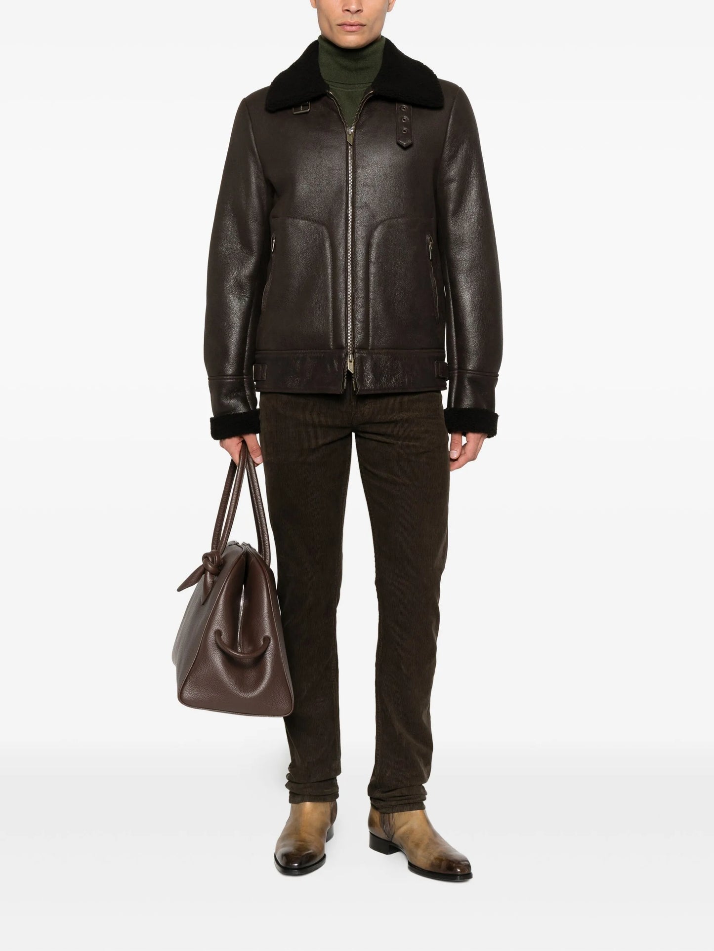 slim-fit corduroy trousers