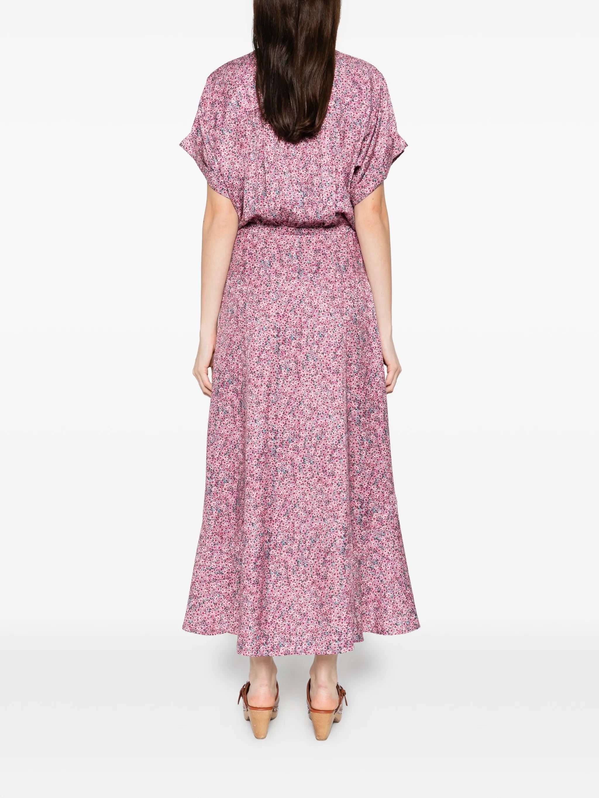 floral midi shirt dress