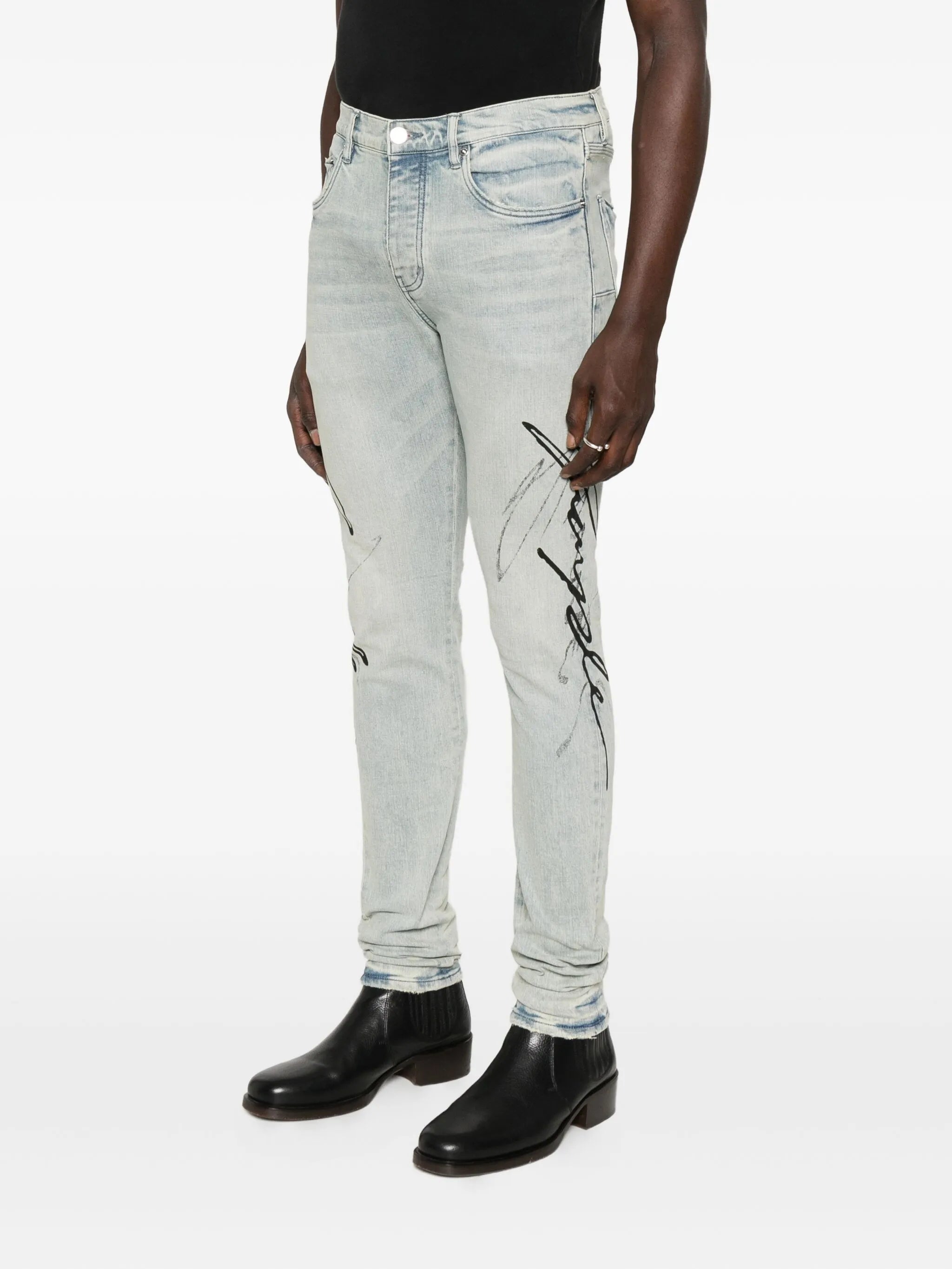 button-fastening jeans