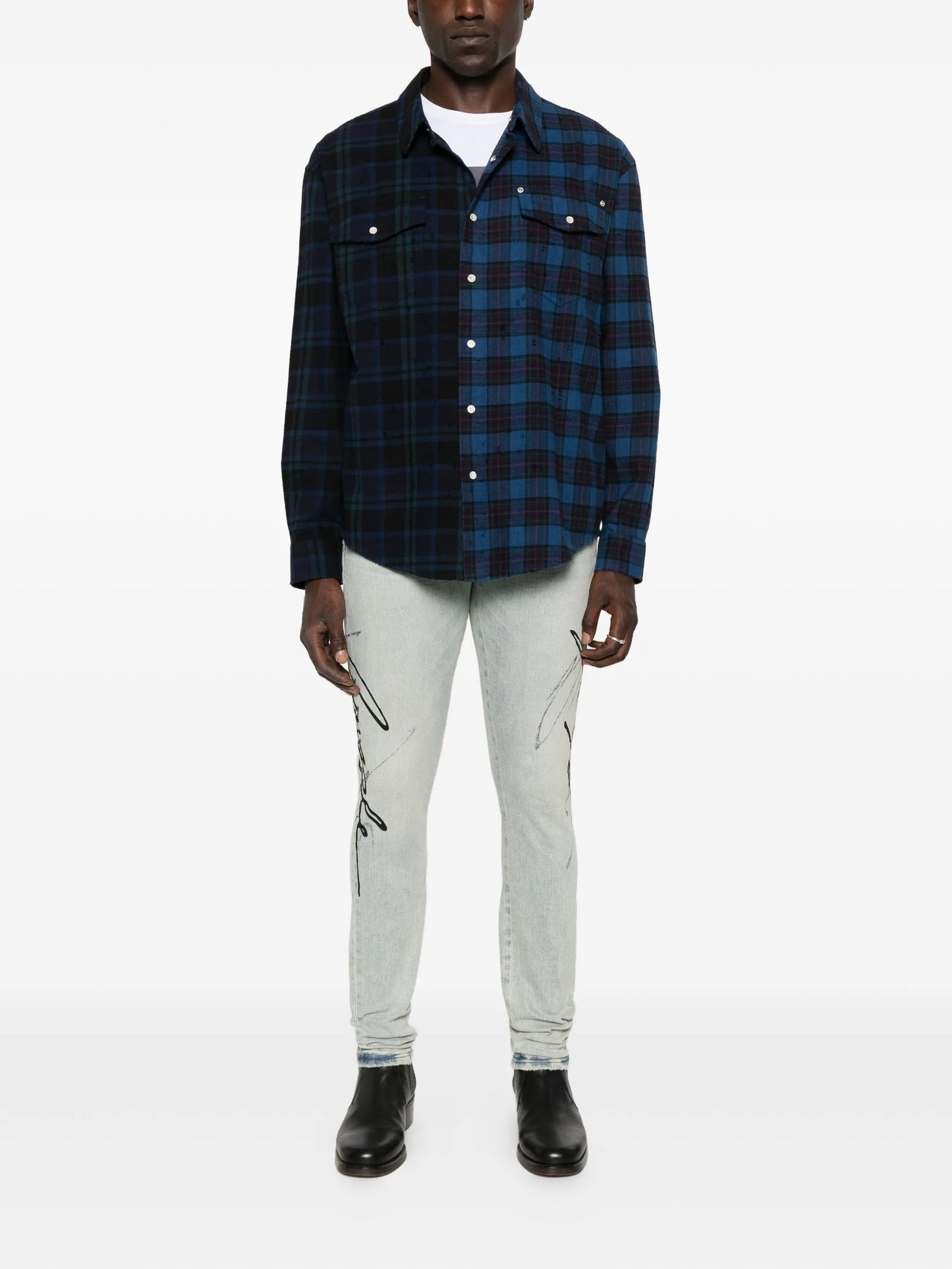 button-fastening jeans