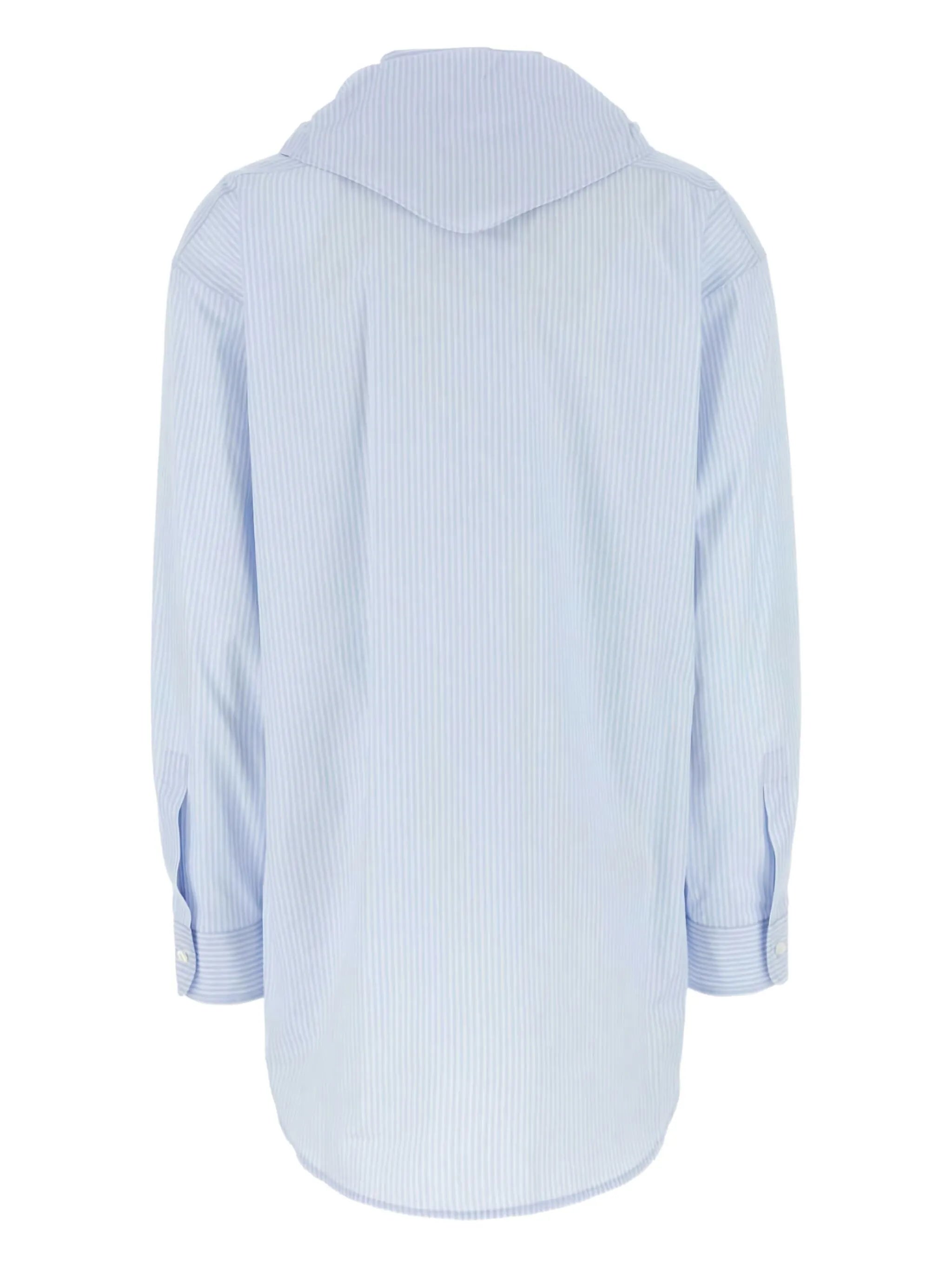 striped tie-neck shirt