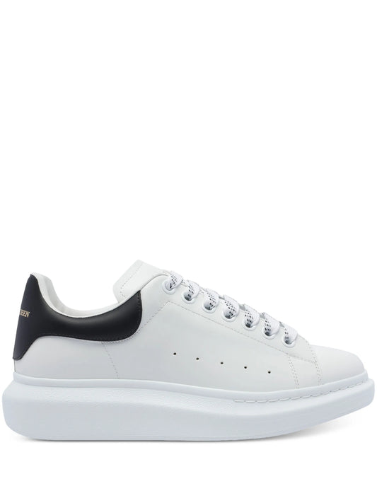 Oversized leather lace-up sneakers