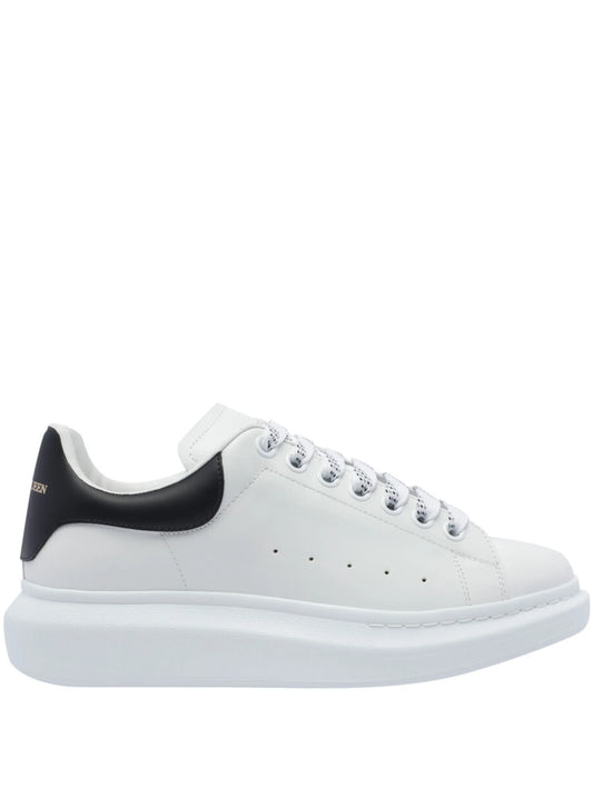 Oversized leather lace-up sneakers