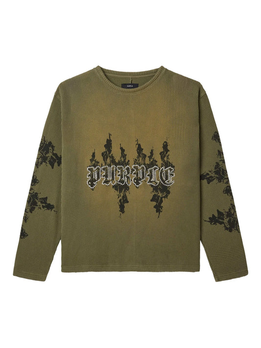 flames waffle-knit sweater