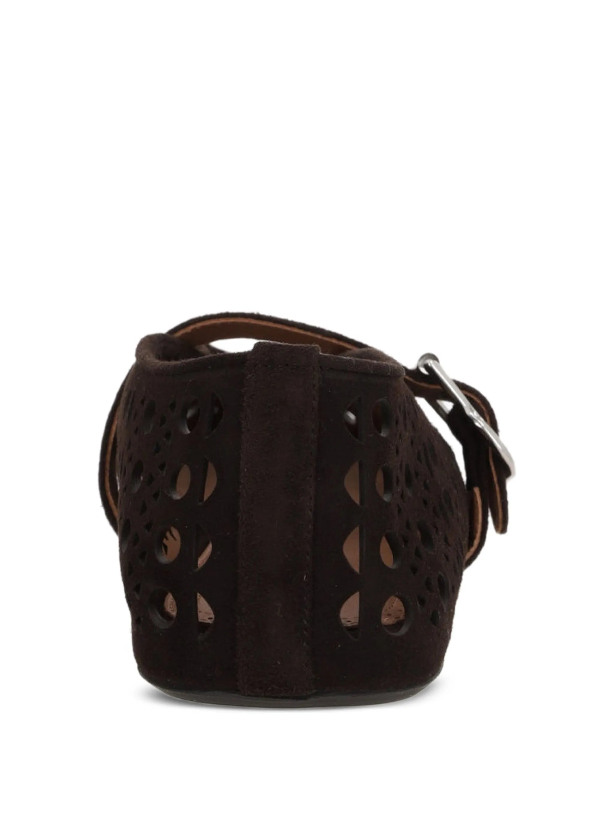perforated suede ballet flats