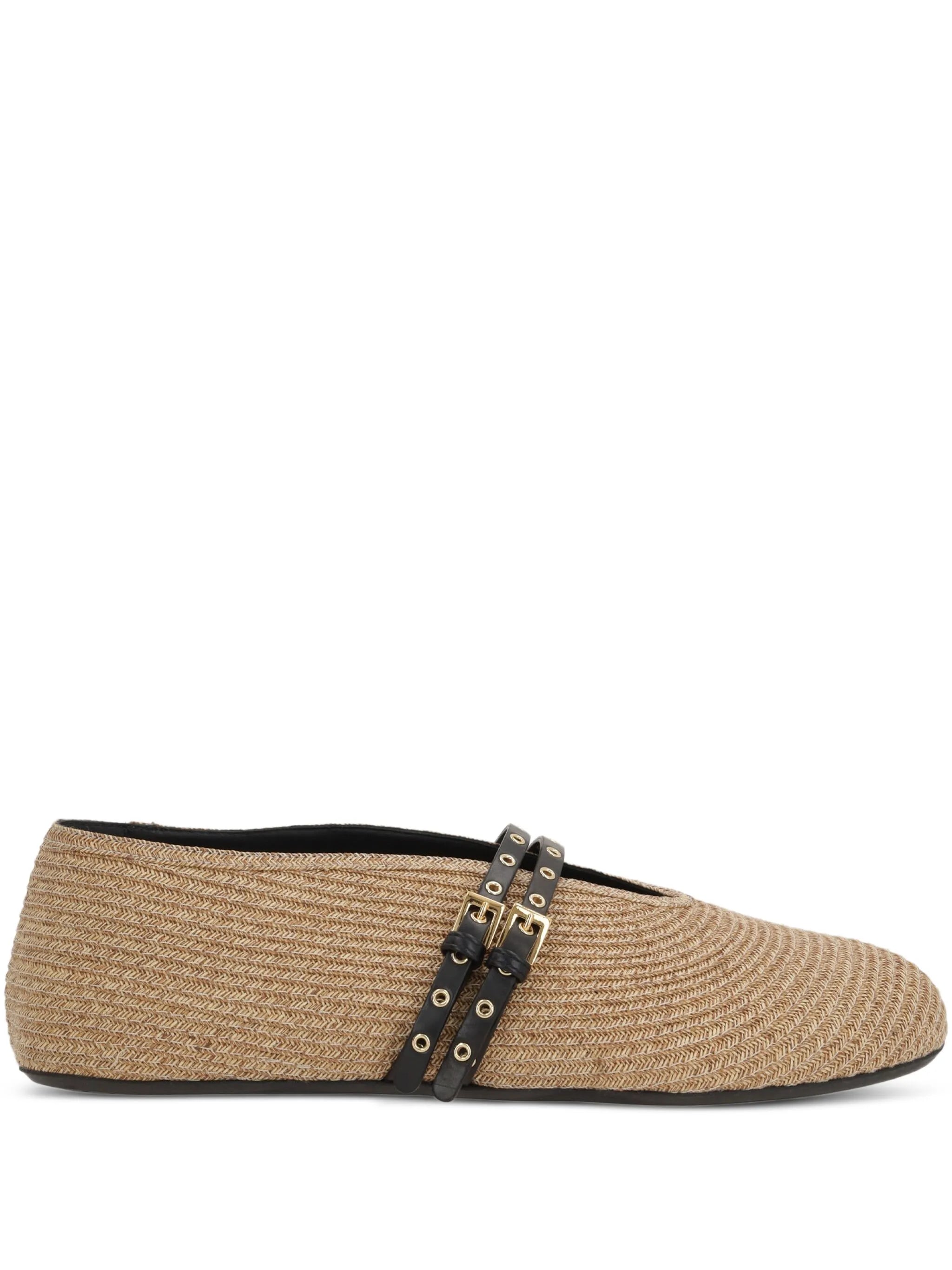 Ballet flats in paper straw