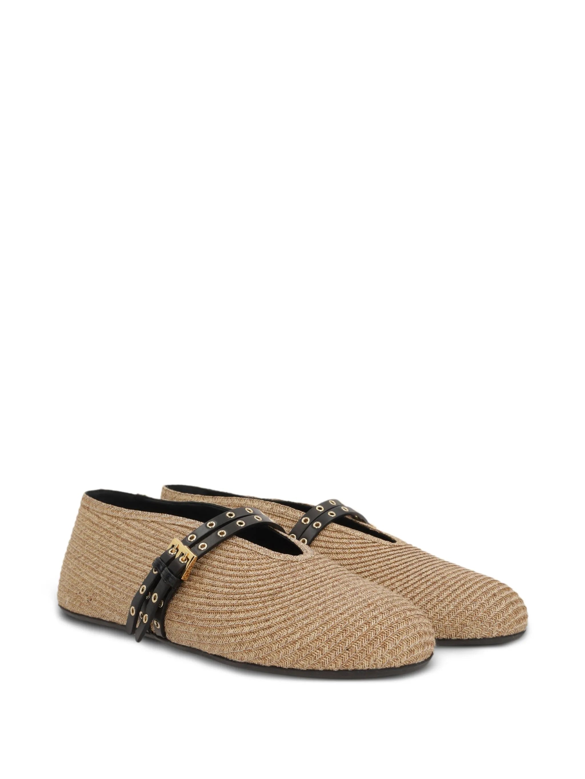 Ballet flats in paper straw