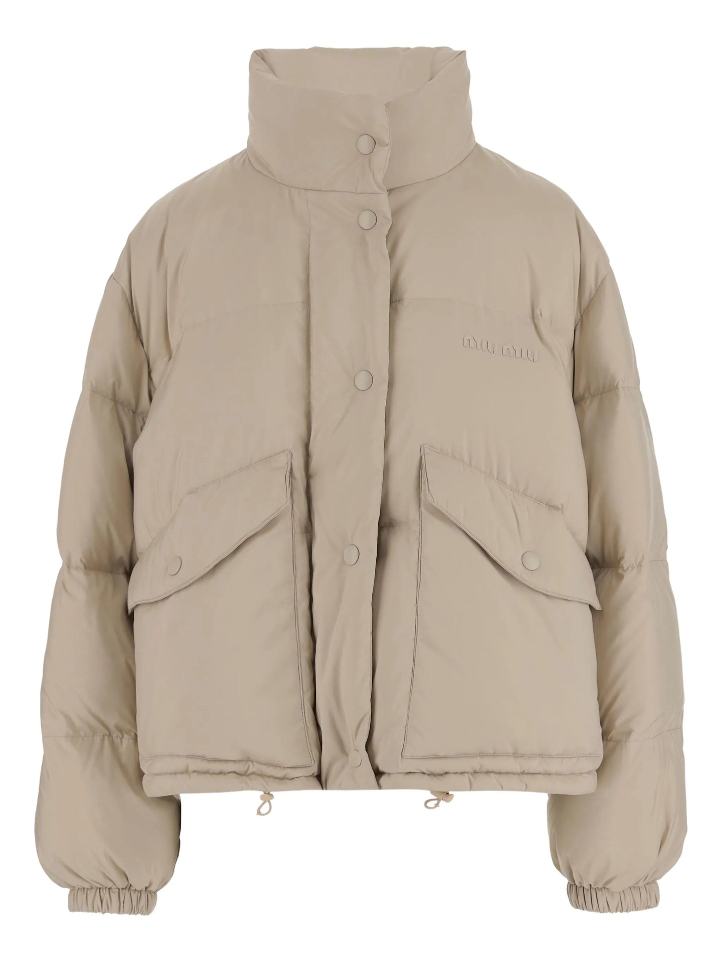high-neck flap-pockets jacket