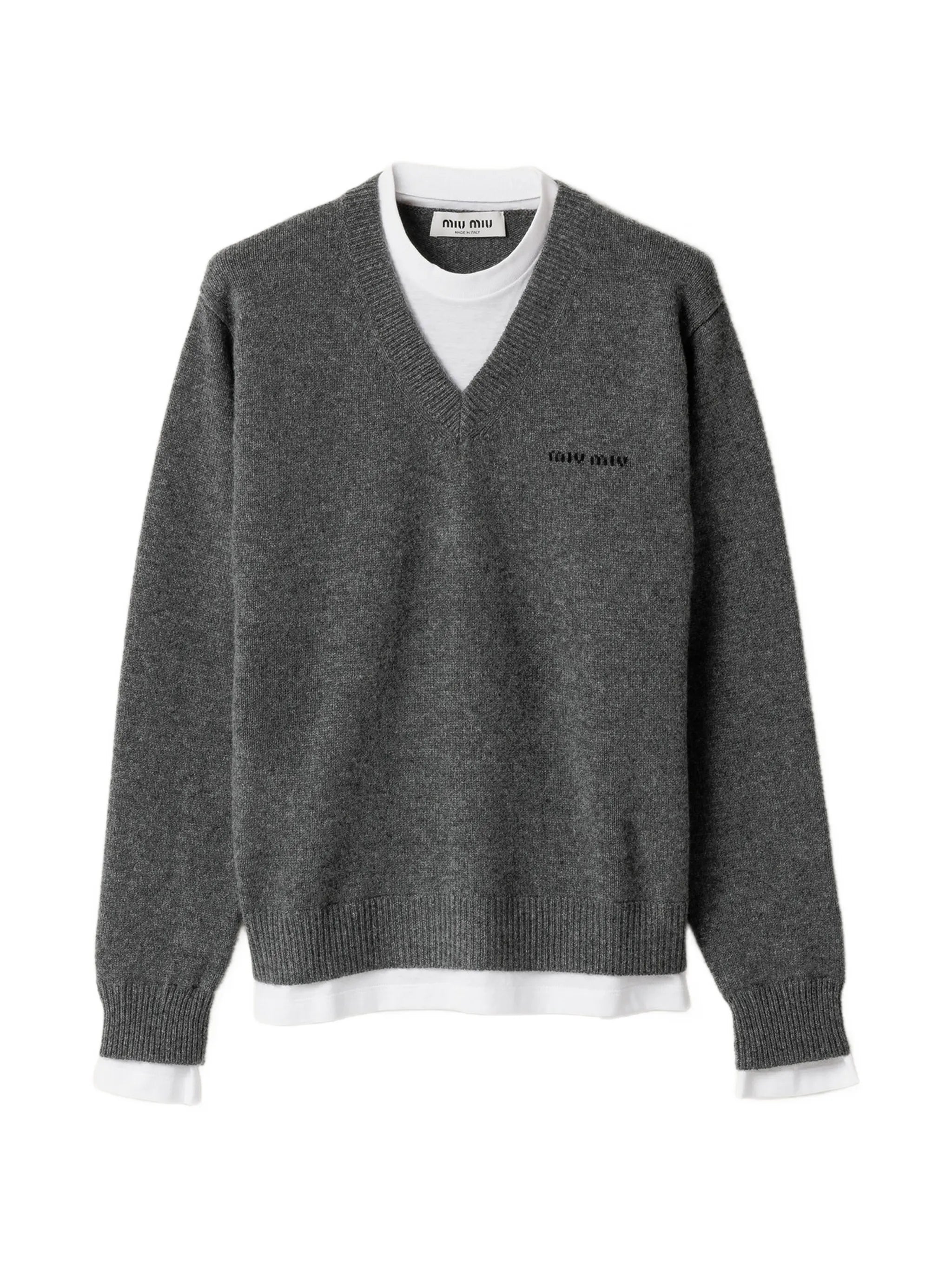 layered-effect V-neck sweater