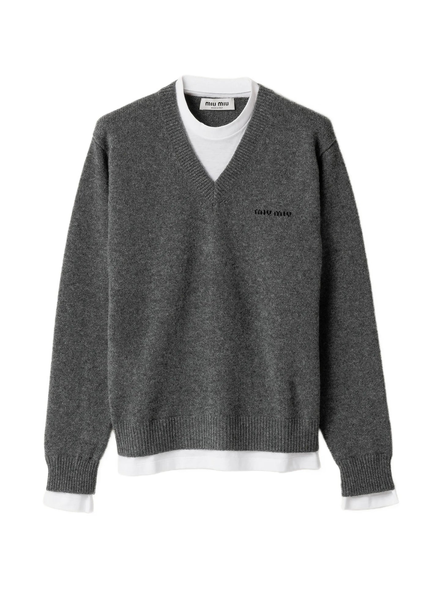 layered-effect V-neck sweater