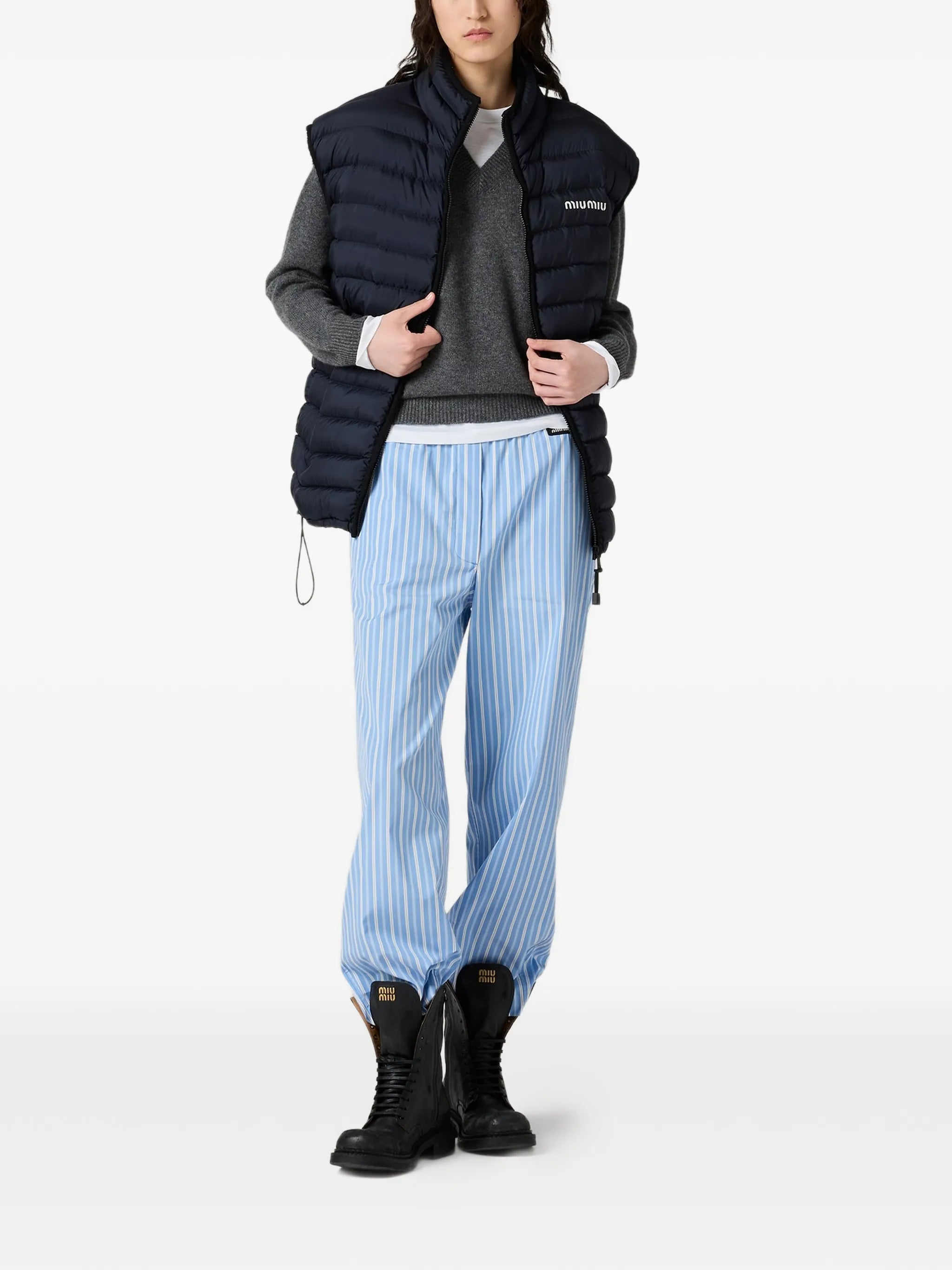 layered-effect V-neck sweater