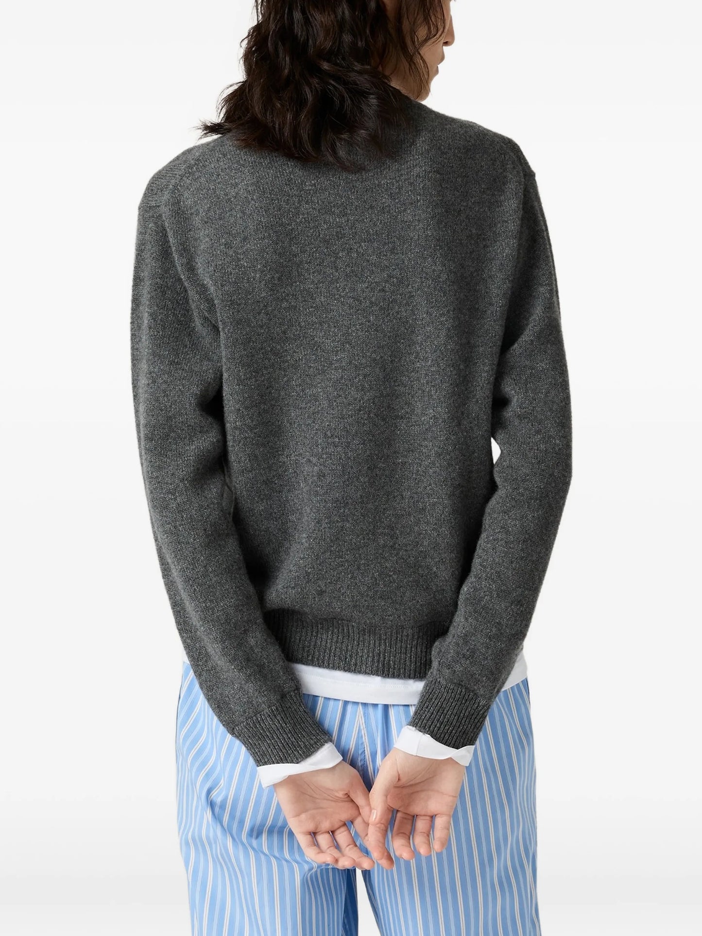 layered-effect V-neck sweater