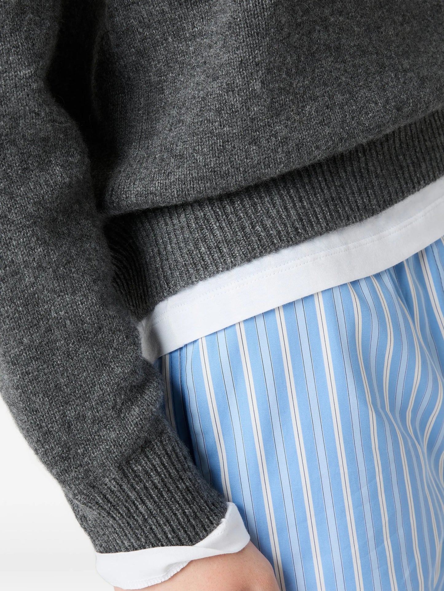 layered-effect V-neck sweater