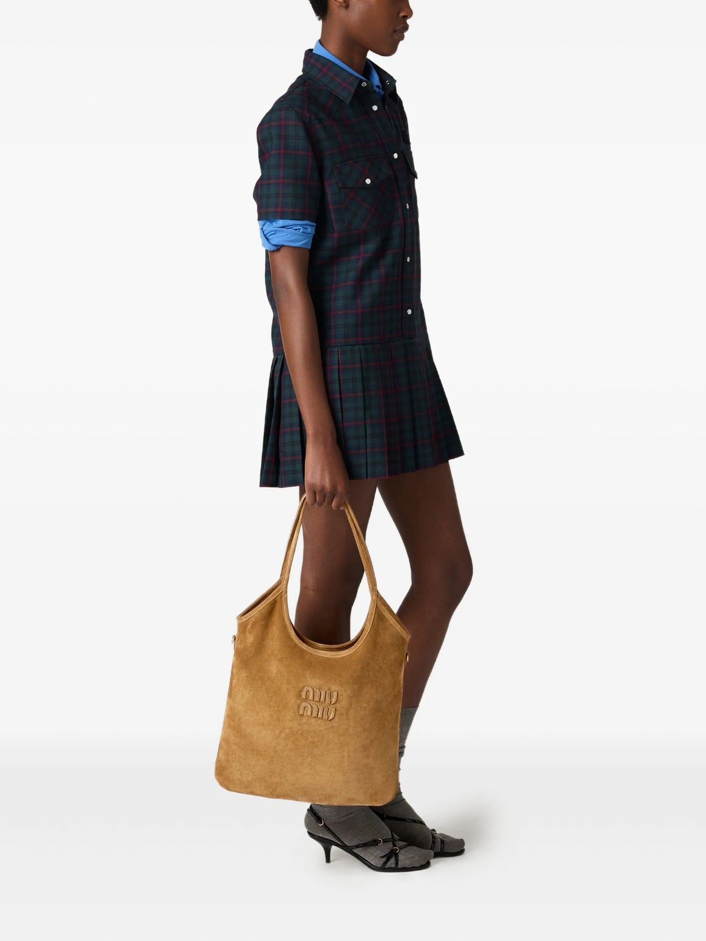 Ivy suede logo-detail shoulder bag