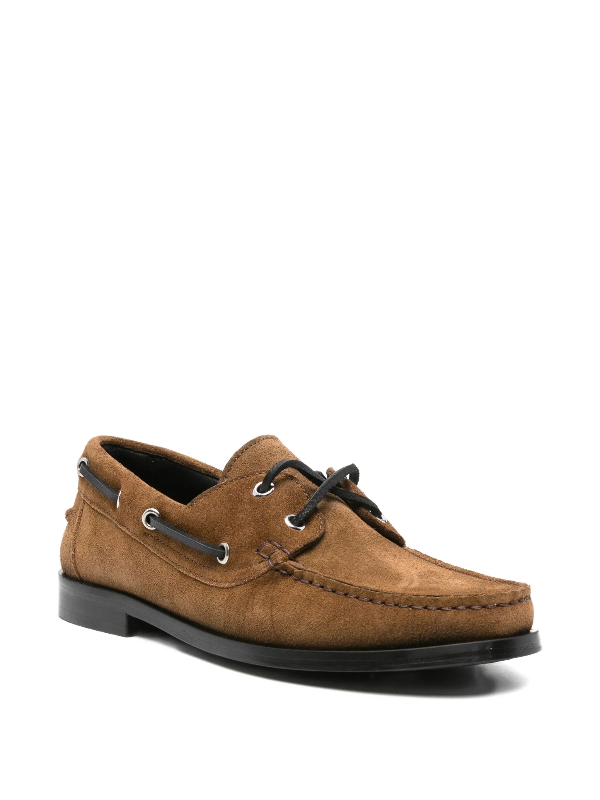 suede lace-up boat shoes