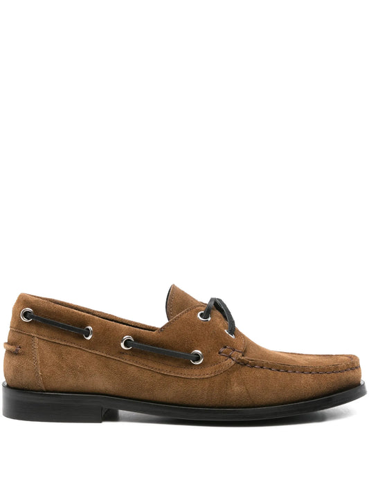 suede lace-up boat shoes