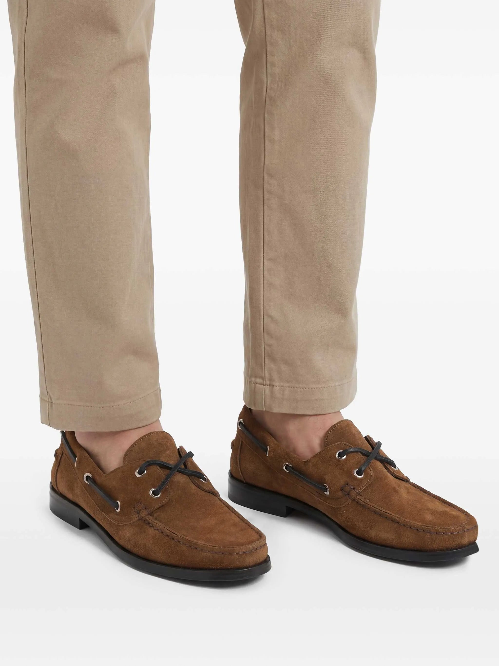 Harris suede lace-up boat shoes