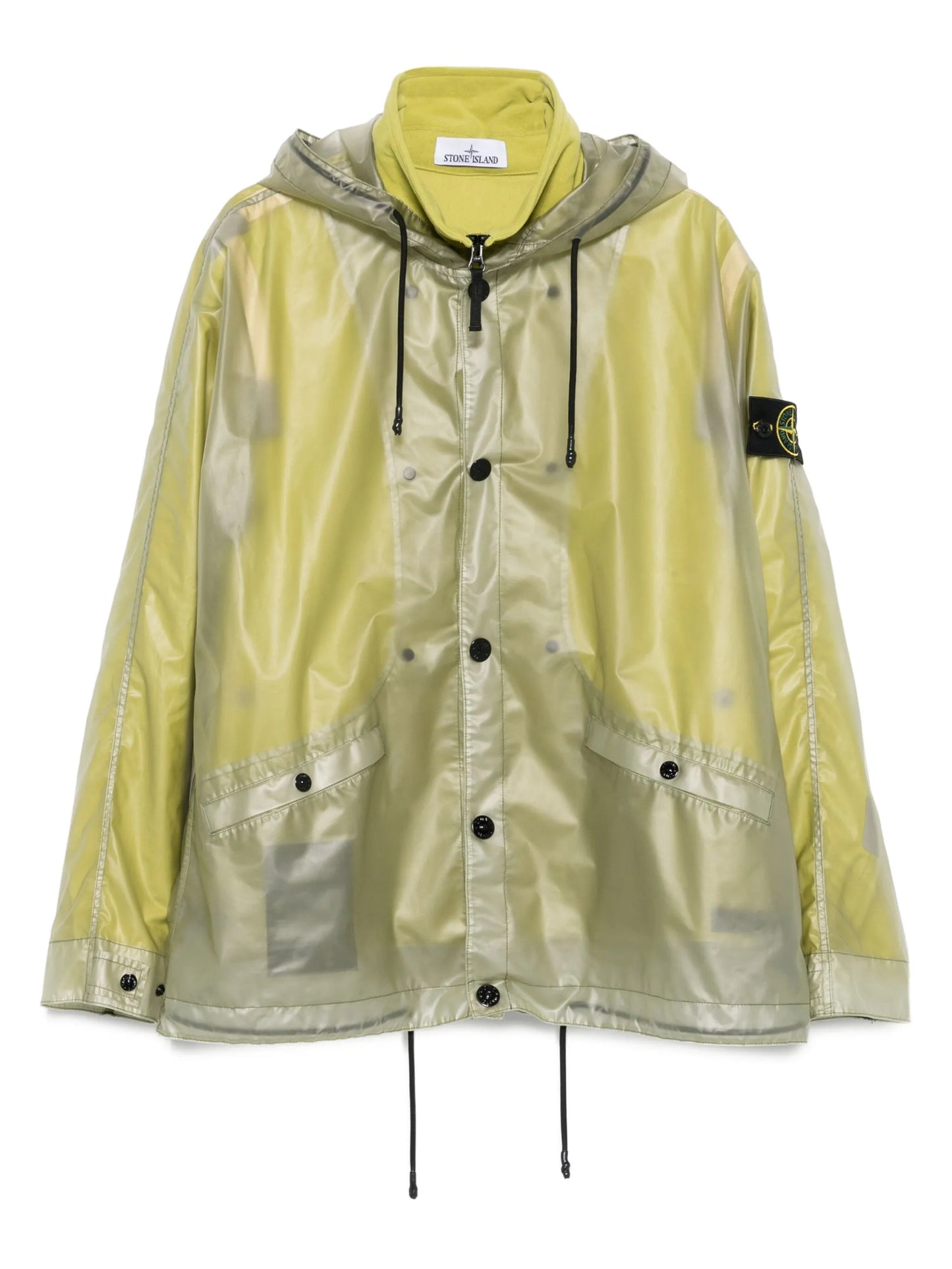 hooded transparent raincoat