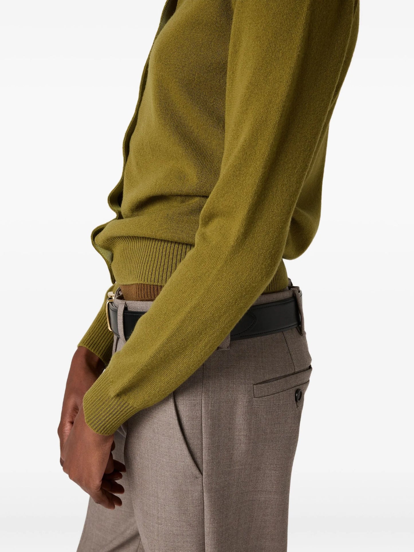 detachable-collar cashmere cardigan