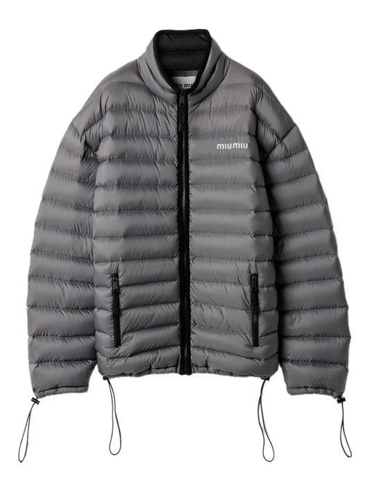 drawstring-cuff padded jacket