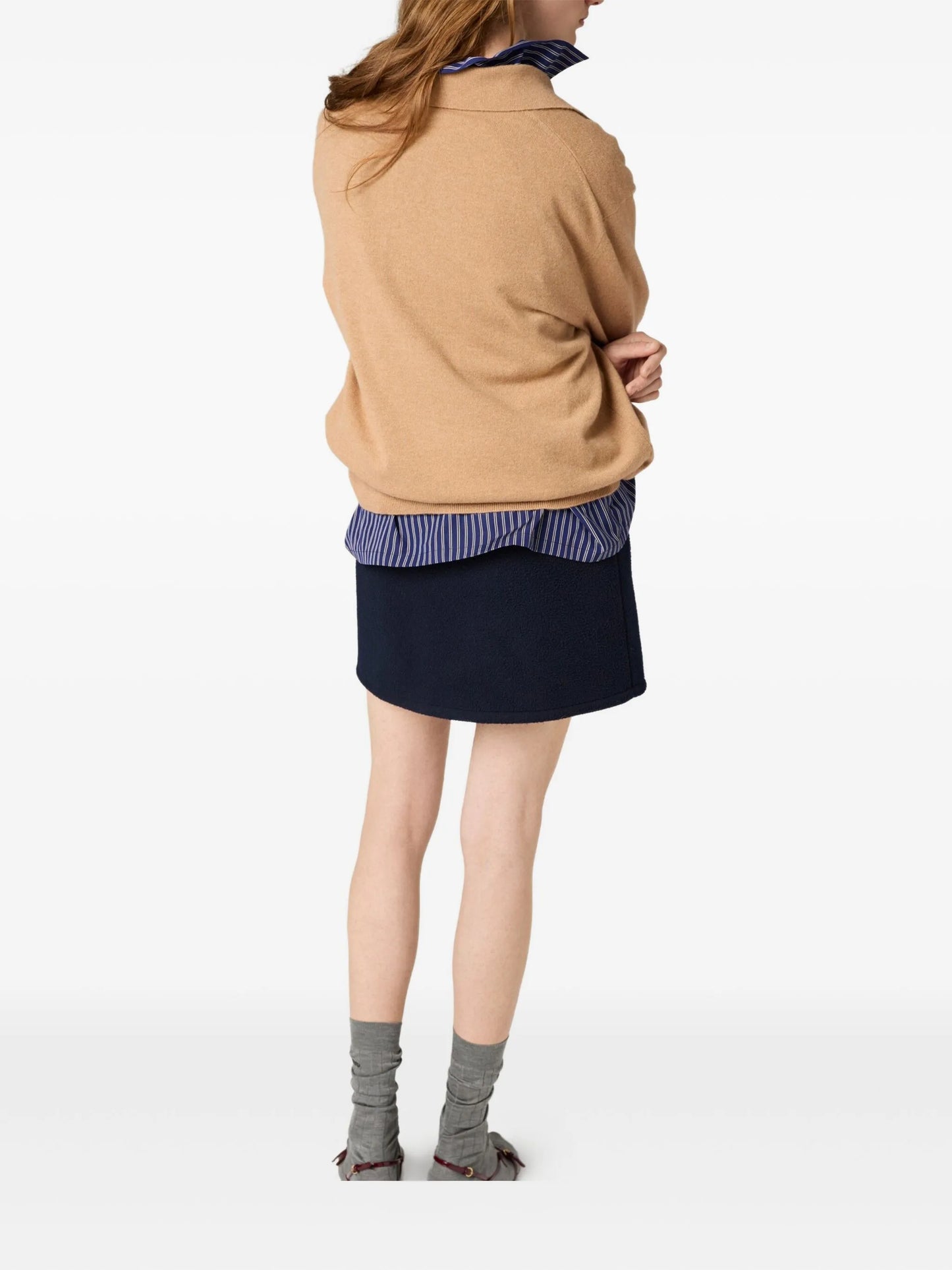argyle three-button polo sweater