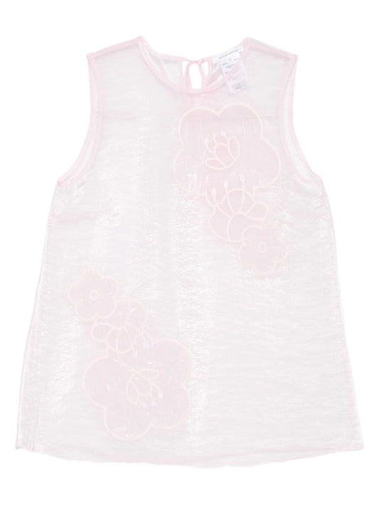 floral-embellished sleeveless top