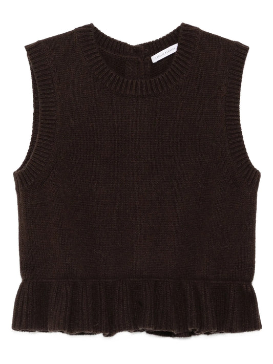 ruffled cashmere top