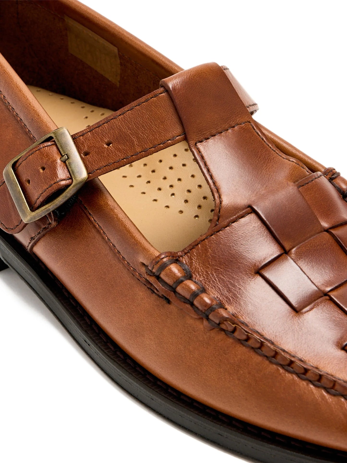 woven buckled monk shoes