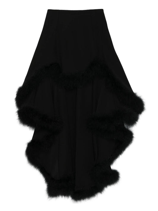 trimmed asymmetric skirt