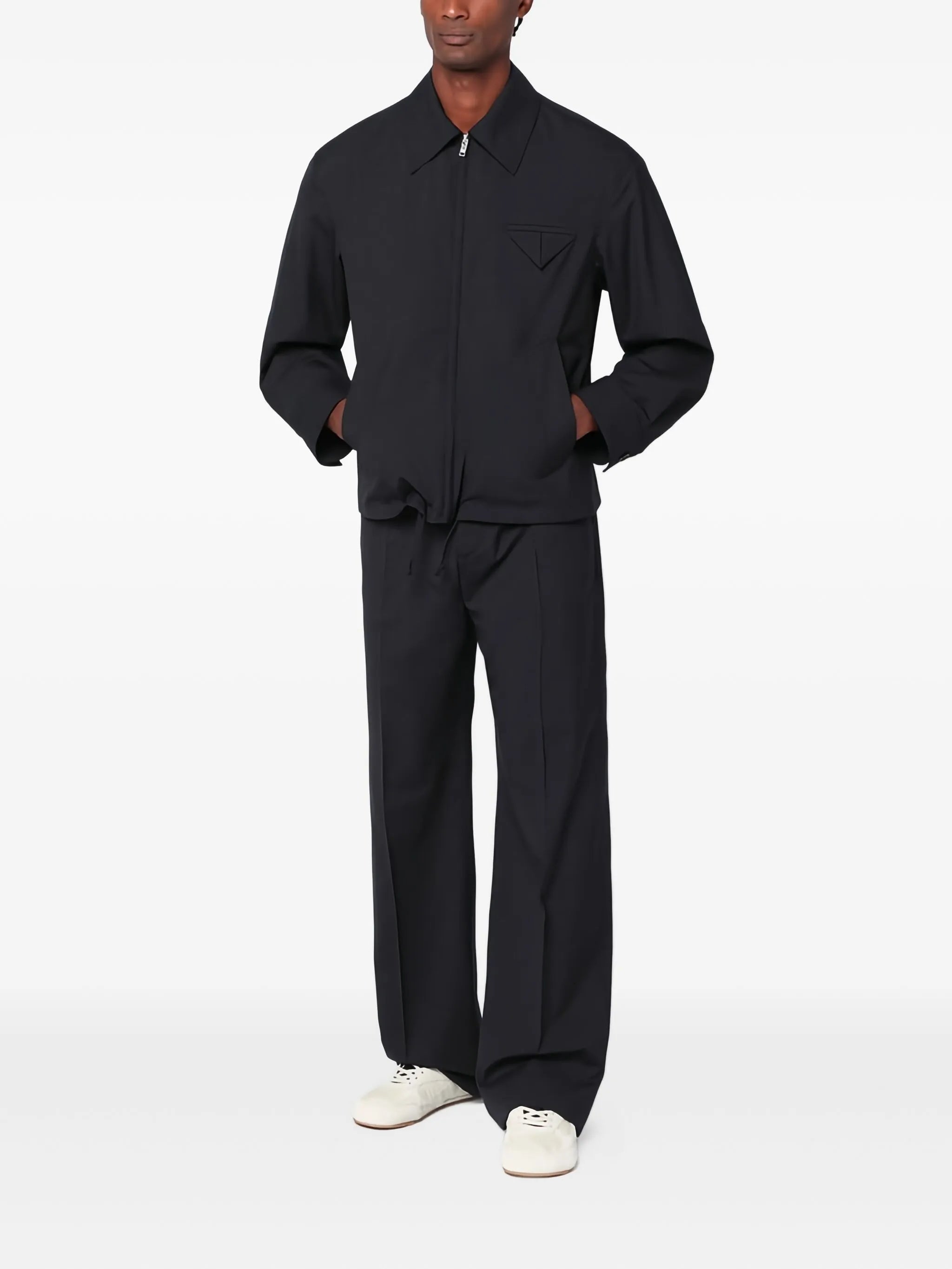 pocket-detail wool trousers