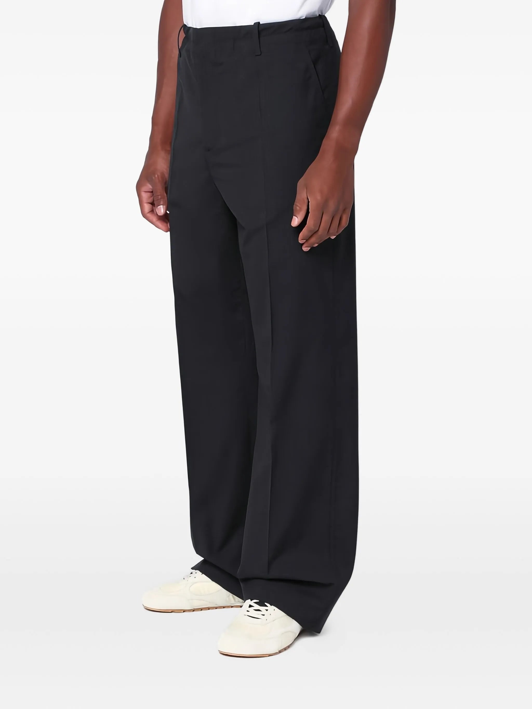 pocket-detail wool trousers