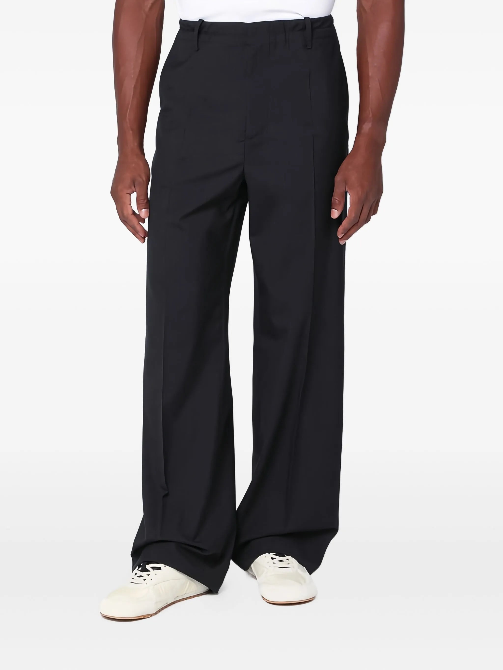pocket-detail wool trousers