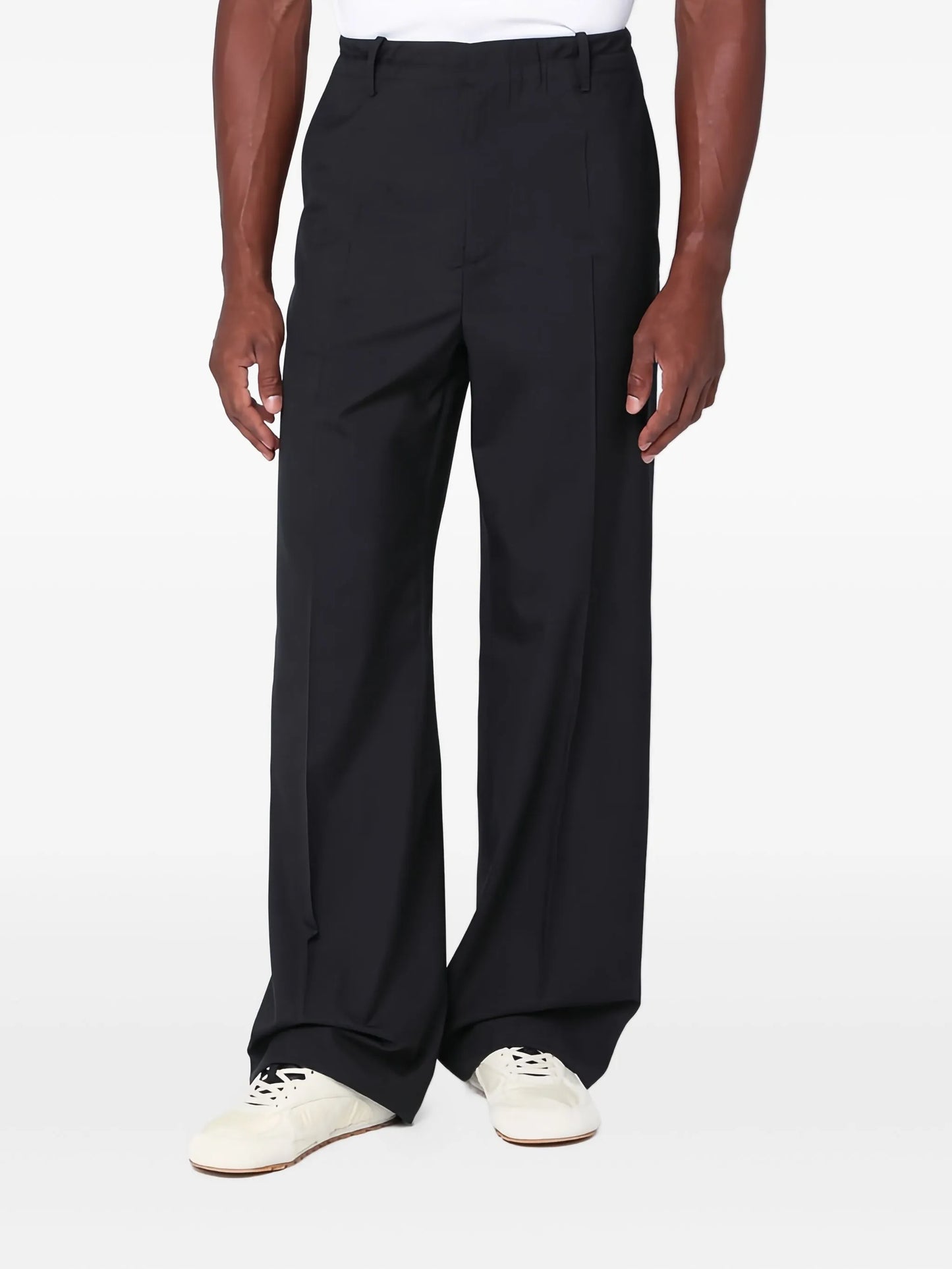 pocket-detail wool trousers