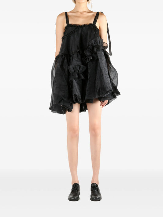 Cristina ruffled tie-strap mini dress