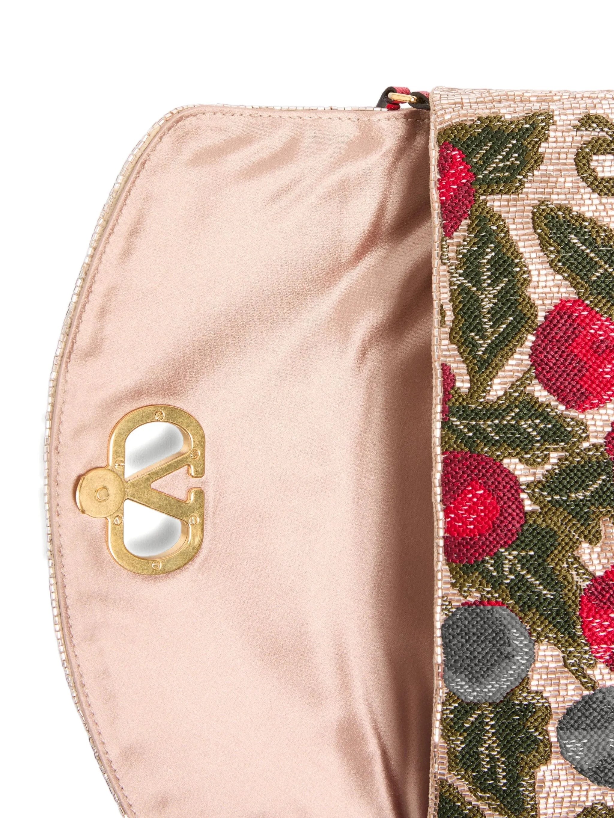 embroidered beaded shoulder bag