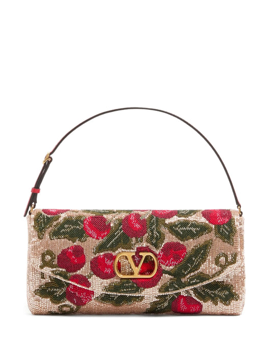 embroidered beaded shoulder bag
