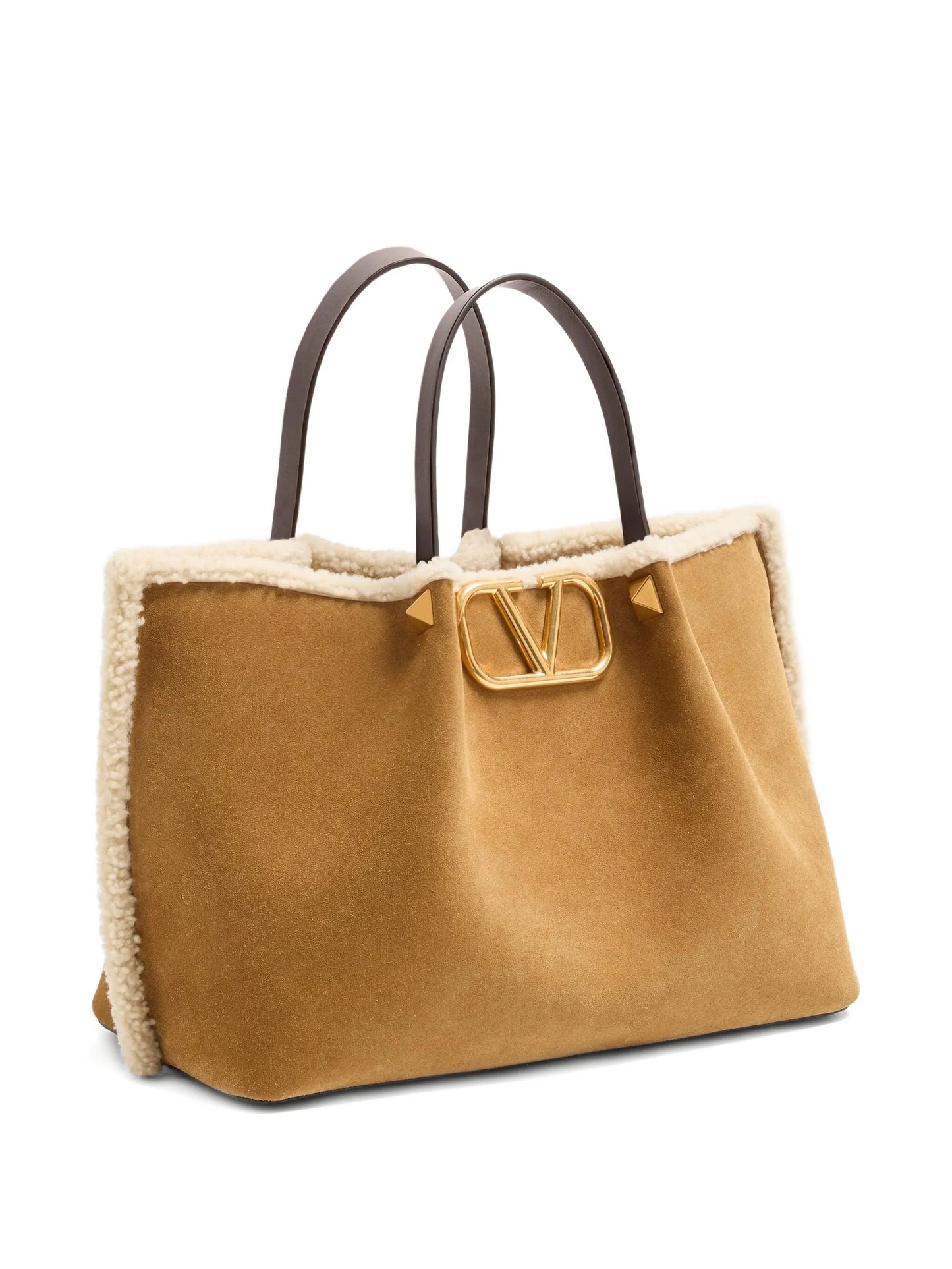 medium VLogo Signature suede tote bag