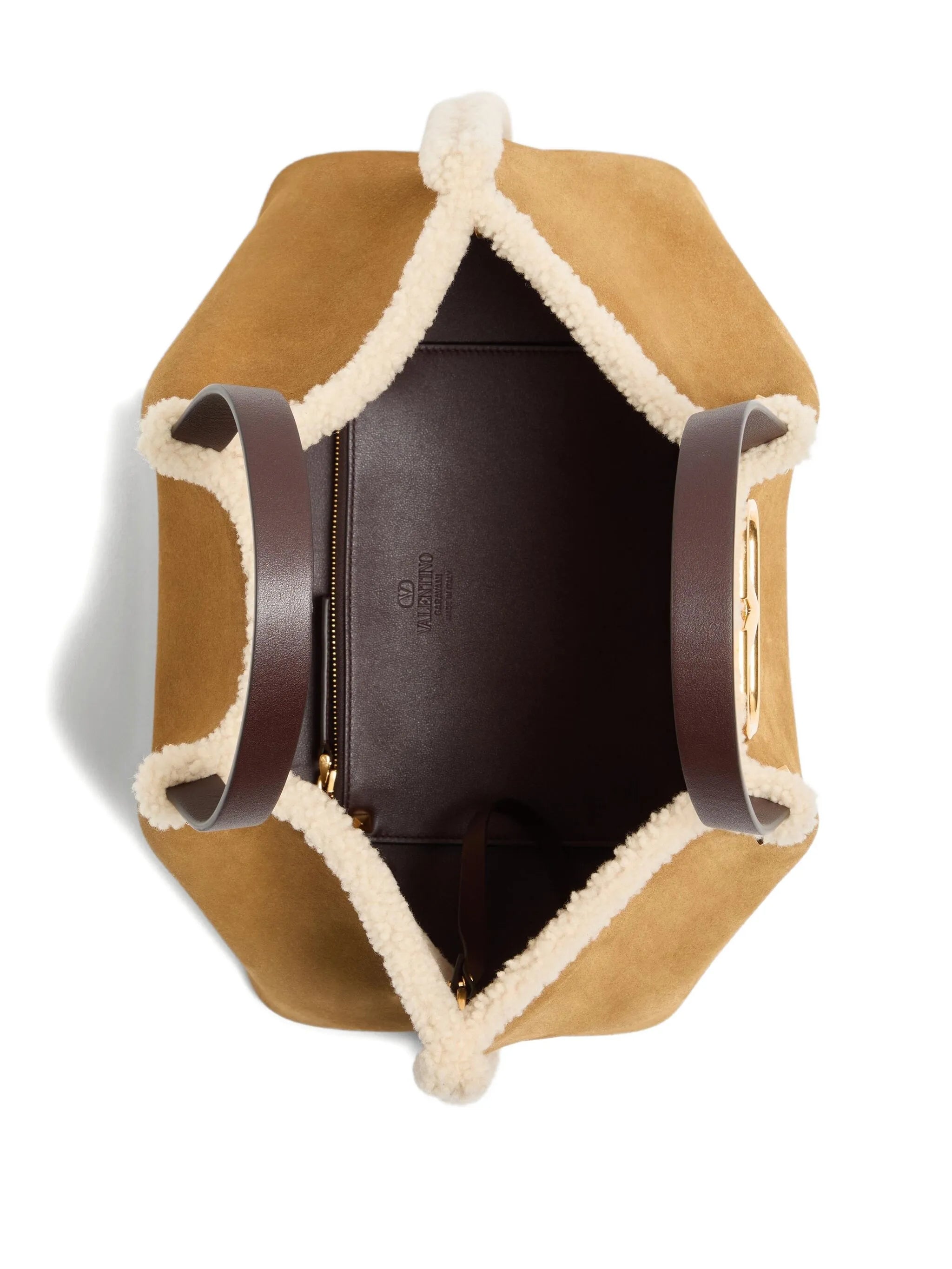 medium VLogo Signature suede tote bag