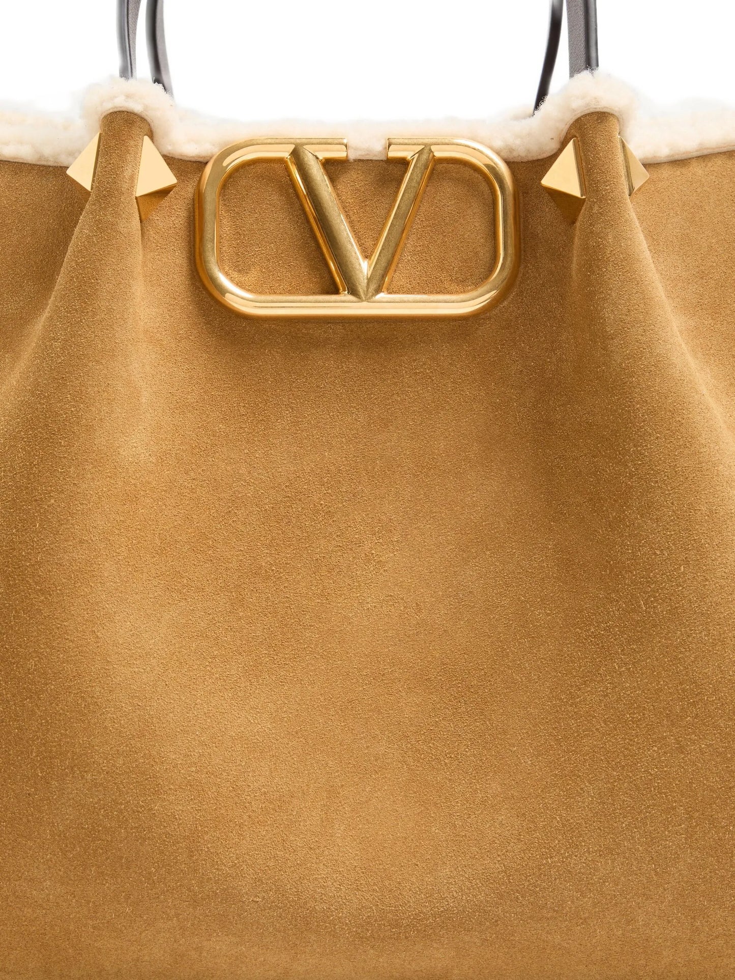 medium VLogo Signature suede tote bag