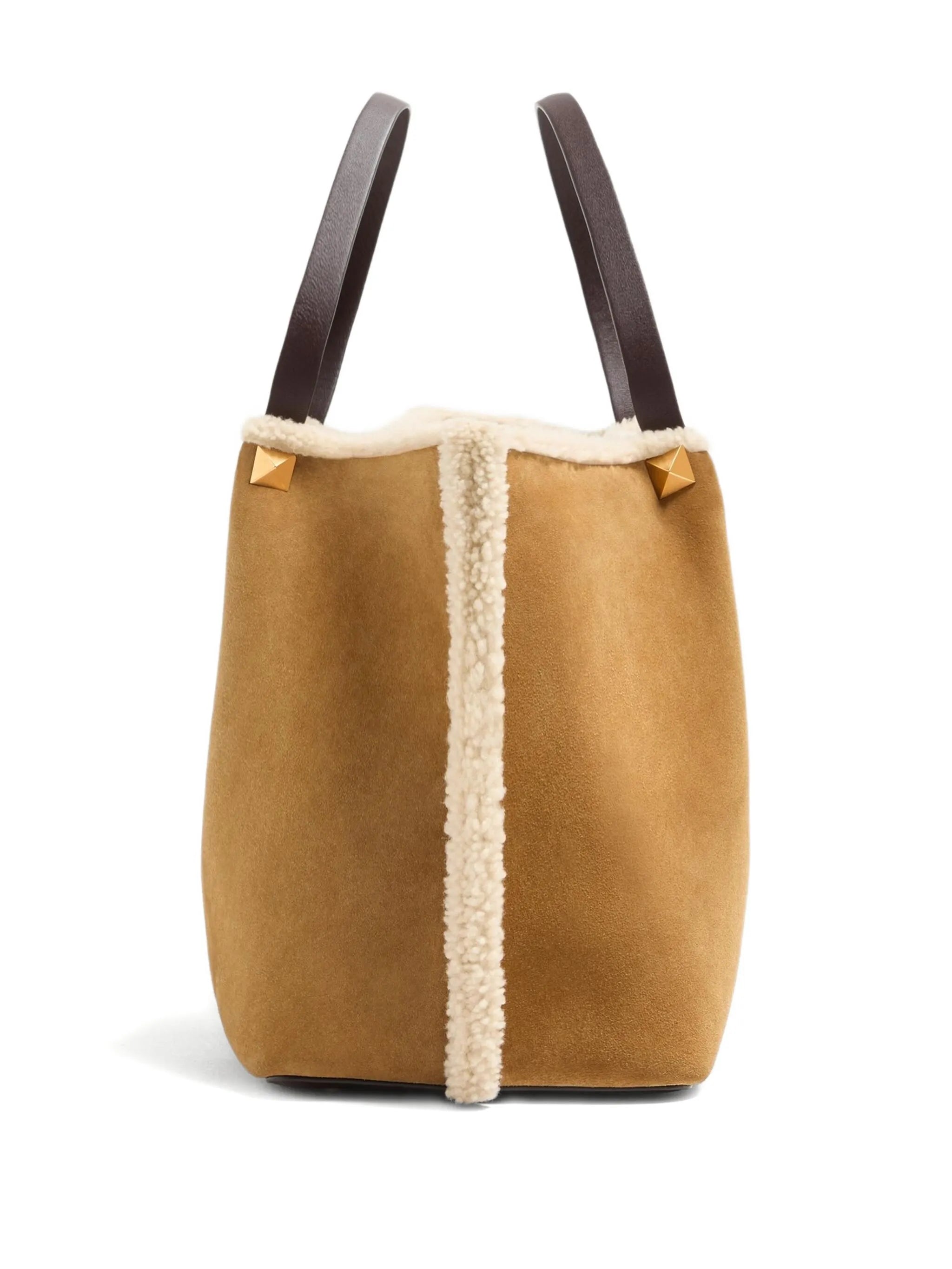medium VLogo Signature suede tote bag